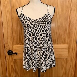 TART Black and White Geometric Racer Back Top